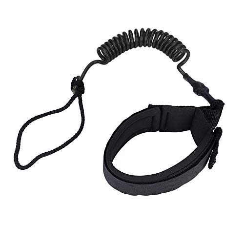 Robusto, Duradero, cómodo de Llevar, Ajustable, con puño en el Tobillo, Correa para Tabla de Surf, Correa para el pie, Tabla enrollada, para Bodyboard, Tabla de Surf Que se(Black)