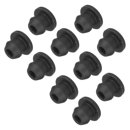Image of MECCANIXITY Silicone Snap in Locking Hole Plugs,Rubber Panel Seal Cover Flush Type Panel Round for Kitchen Rubber Bulkheads Waterproof Sealing Plugs 5.5mm /0.22 Inch Diameter Black,Pack of 50
