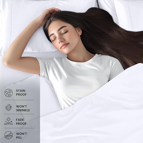 Image of Utopia Bedding Queen Size Sheet Set - Bulk Pack of 10 Bed Sheets Set - Soft Brushed Microfiber - Deep Pockets - Shrinkage & Fade Resistant - Easy Care (White)