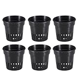 LAPYAPPE 20 Stück Pflanztöpfe Kunststoff Schwarz mit Löchern Gartennetzbecher für Wasserpflanzen Aquarien und Teiche Langlebig UV Beständig