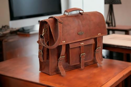 Vintage Leather Laptop Bag for Men Full Grain Large Leather Messenger bag for men with Rustic look Leather briefcase 18 inch2