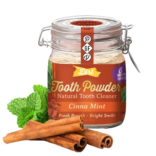 The Dirt - Remineralizing Tooth Powder, Natural Fluoride-Free Teeth Whitening Powder with...