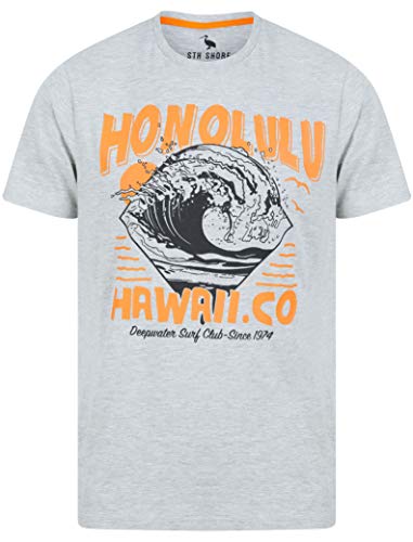 Sth. Shore Camiseta para hombre con estampado retro vintage, Honolulu - Gris, M