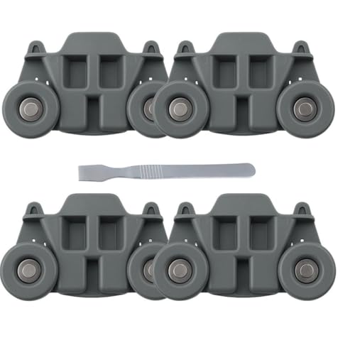 4-Pack Steel Screw W10195416V Dishwasher Wheels for Lower Rack(not Replace W10195417)– Heavy-Duty Replacement for Whirlpool, Kenmore, KitchenAid Replaces AP5983730, W10195416, PS11722152
