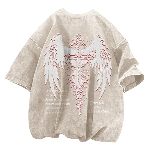 Amazon.com: Lytiarul Vintage Goth Punk Shirts for Men Grunge