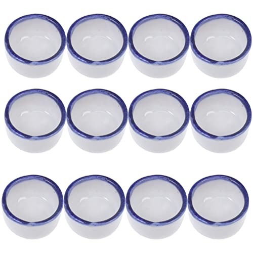 VILLCASE 12pcs Mini Ceramic Food Basins Tarantula Water Dish Reptile Tank Accessories