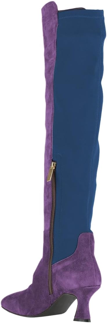 Zszszsu Women's Chic Square Toe Over The Knee Boots Mid High Heels Side Zipper Versatile Casual Fashion Outfit Wear Tall Winter Daily Boots Shoes Size 4-16 US