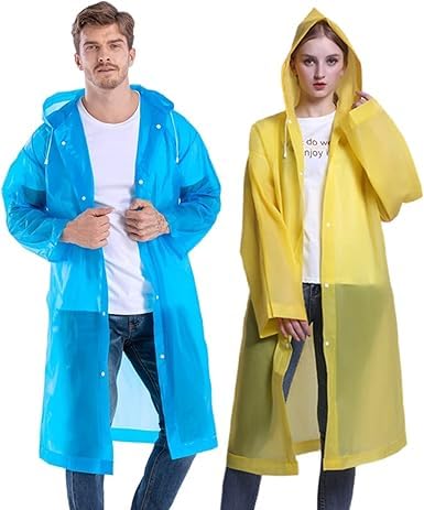 EVA Raincoat for Adults - Reusable Transparent Rainwear, Waterproof & Breathable Rain Wear for Women and Men (Pack of 2)-image-35
