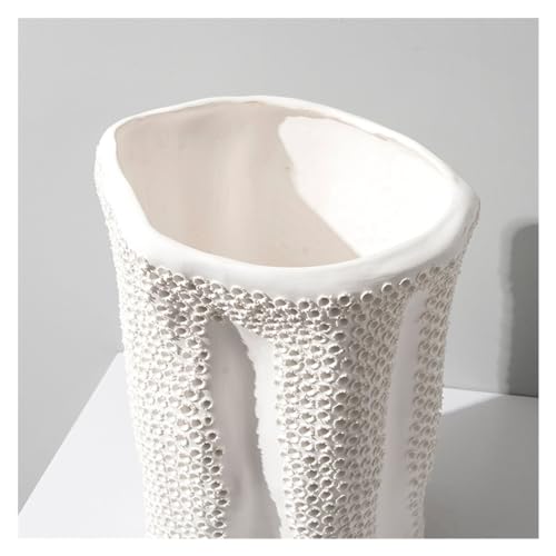 Vase en grès blanc texture mate imperméable ornements de porche