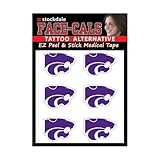 WinCraft NCAA Kansas State Wildcats Face Tattoos, Team Colors, One Size