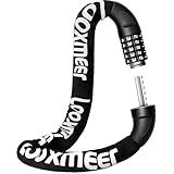Looxmeer Bike Lock, Bike Locks High Security, Heavy Duty Thicken Chain 8mm, 5-Digit Enlarged Combination Wheel & Plug, 90cm/3ft Bicycle Lock, Chain Locks for Motorbike, Scooter, Fence, Black & White