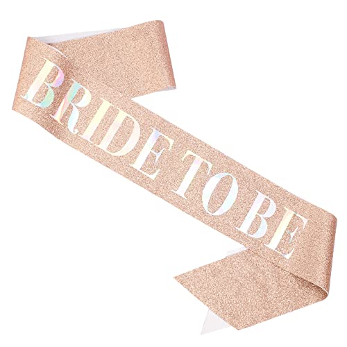 Image of Semato Bachelorette Party Favors BRIDE TO BE Sash-Rose Gold Glitter Shiny Bride to be sash with for Bridal Shower Decorations and Bridal Shower Gift