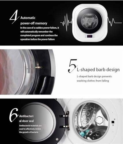 GEJLELDS Wall-mounted Washing Machine, 3Kg Mini Full-Automatic Washing Machine and Spin Dryer, Wall-Mounted Electric Compact Washer, Mini Dryer for Bathroom Kitchen - Image 6