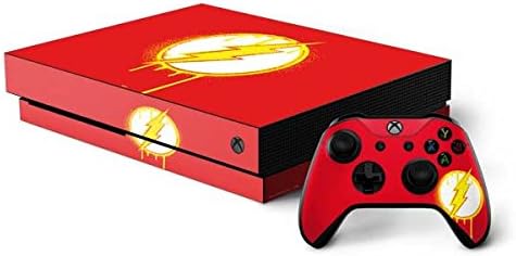 Skinit Decal Gaming Skin Compatible with Xbox One X Console and Controller Bundle - Officially Licensed Warner Bros Flash Emblem Drip Design