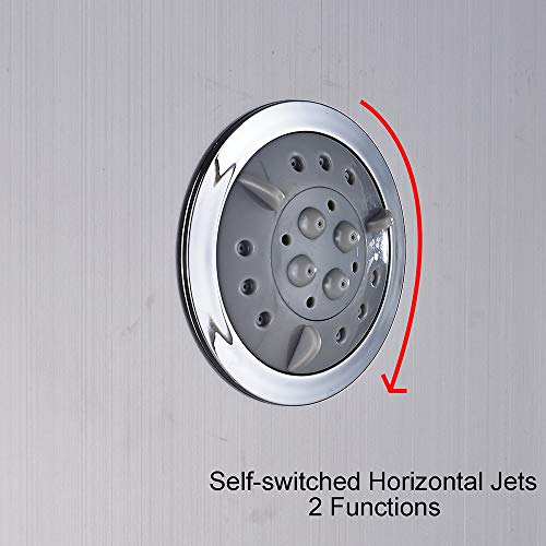 LED Shower Panel Faucet Bathroom Waterfall Rain Brushed Nickel Shower Panel Tower System In Wall with Spa Massage Sprayer Shower Column Panels - Thumbnail 6