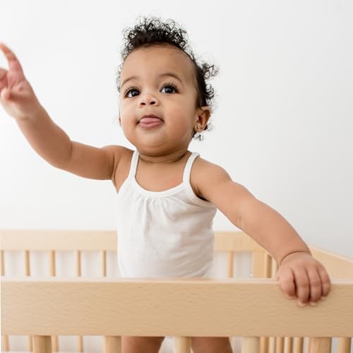 Burt's Bees Baby Girls' One-Piece Organic Cotton Camisole Bodysuits, 3-Pack4