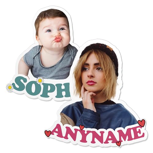 Custom Sticker Personalized Stickers with Image Picture Customized Your Own Photo Die Cut Waterproof Vinyl Sticker for Laptop Water Bottle Phone Case Merchandise Decor Decal Gift (Color Name Photo)