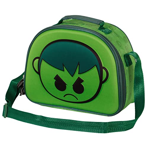 Marvel-Bolsa Portamerienda 3D, 25.5 x 20 cm, Verde Hulk