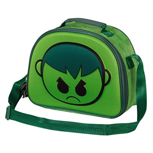 Marvel-Bolsa Portamerienda 3D, 25.5 x 20 cm, Verde Hulk