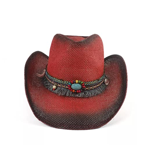 Chapeau de cowboy western à franges boho pour homme style jazz plage YXWYXWA