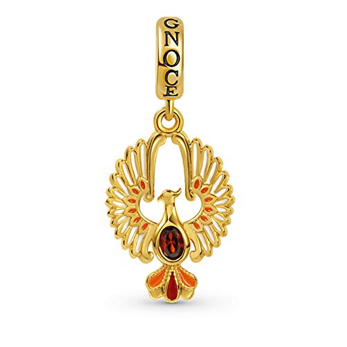 Image of GNOCE Owl Pendant Bead Charm With Bracelet S925 Sterling Silver Guarding You 18k Gold Plated Charm with CZ Fit for Bracelet /Necklace Charm Gifts for Animal Lover