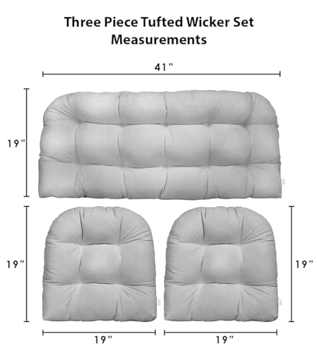 RSH-DECOR-3-Piece-Wicker-Tufted-Cushion-Set-41-x-19-19-x-19-All-Weather-Spun-Fabric-Water-Resistant-Outdoor-Loveseat-U-Shape-Cushions-for-Patio-Furniture-Black-White-Aztec
