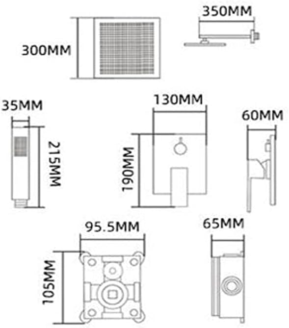 Système de douche mural avec mitigeur et colonne de pluie encastrée - 6