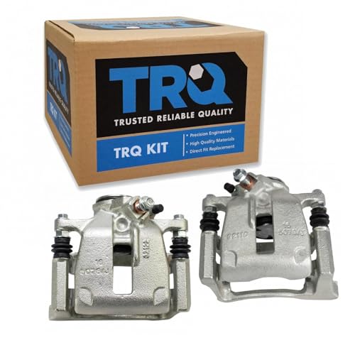 Image of TRQ Rear Brake Caliper Set Zinc Coated Brackets Hardware Compatible with 2015 Audi Q3 Q3 Quattro 2009-2017 Volkswagen CC Passat Tiguan 2018 Tiguan Limited
