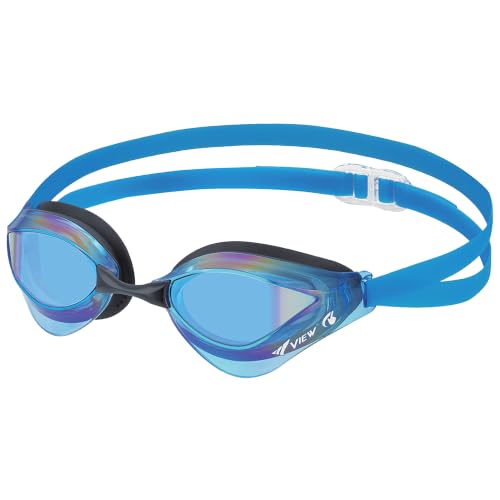 TUSA Swipe Blade Orca Swimming Goggles, Mirrored Smoke/Blue