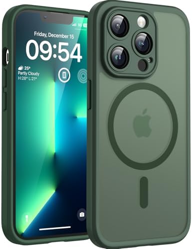 TOCOL for iPhone 13 Pro Max Case, Compatible with MagSafe, Alpine Green