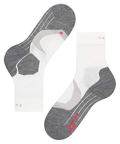 Falke Men's Ru4 Endurance Cool Running Socks, Breathable Quick Dry, Mid Calf, Medium Cushion, Cooling Athletic Sock, White (White-Mix 2020), 9-10, 1 Pair #TOP6