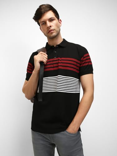 Image of Dennis Lingo Men's Cotton Solid Regular Fit Mandarin Collar Short Sleeve Polo Tshirt