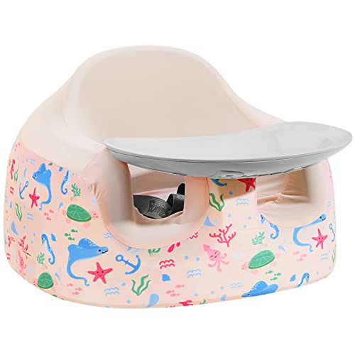 Image of Seat Cover Compatible with Bumbo Multi, Baby Children Chair Protector Washable Booster Seat Accessory, Girl Boy Bumbo Chair Cover, Pink Ocean