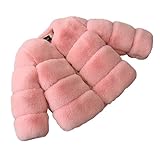 Girls Faux-F?r Jacket Coat Kids Fall Winter Thick Fle?ce Furry Fashion Fl?ffy Fuzzy Warm Designer (Pink, 7-8 Years)
