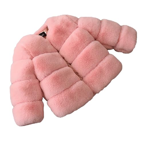 EnJoCho Children's Children's Clothing Splicing Thickened Small And Large Children's Coat Girls' Coat (Pink, 8-9 Years)