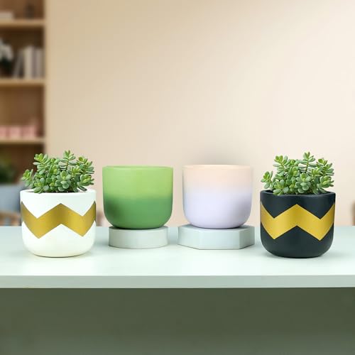 Image of Urban Plant Terracotta Pot - Trendy Planter for Modern Home & Garden Spaces (Terracotta Jewels - Set of 4)