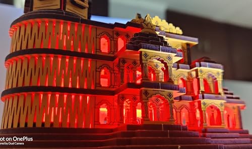Image of mosey ram mandir ayodhya Model 3D with Light Big Size | 8 Inch | ram mandir ayodhya Model Big Size with Light | 1 Piece