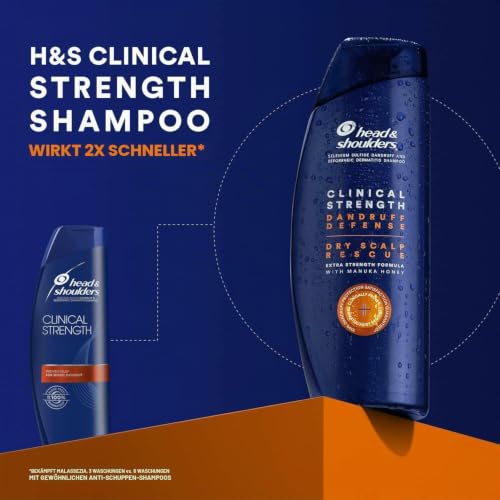 Head & Shoulders Clinical Strength Shampoo zur Behandlung von Schuppen und seborrhoischer Dermatitis, 400 ml (2er-Pack) – Ansicht 2