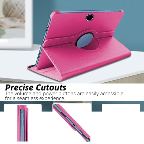 Image of TGK 360 Rotatable Smart Flip Cover for OnePlus Pad Lite 11 inch Tablet Case, Oppo Pad SE 11 inch (Hot Pink)
