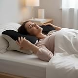 Générique Oreiller Ergonomique Papillon en Mousse Mémoire, Bien Dormir, Noir et Blanc, Soutien Cervical et Sommeil Réparateur, avec Housse Respirante Lavable,