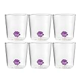 Onlylux Set 6 Bicchieri Acqua in Vetro Borosilicato - Bicchieri Acqua Particolari con Nodo dell’Amore - Bicchieri Acqua Vetro Moderni e Colorati Linea Verre du Monde - Lavabili in lavastoviglie