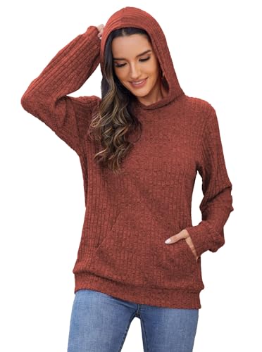 Image of Bosmeer Womens Long Sleeve Shirts Kangaroo Pocket Fashion Hoodies Pullover