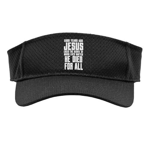 2000 Years Ago Jesus Died for All Christian Men Women Kids Sport Sun Visor, Youth, One Size, Black