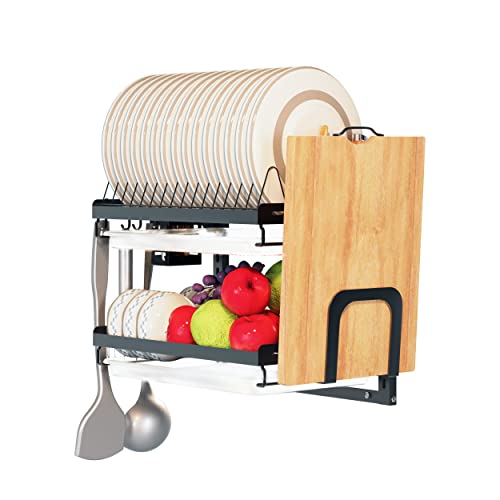 Virgorack Dish Drying Rack, Over The Wall Mounted Dish Drying Rack, Stainless Steel Dish Rack, Large Storage Drying Rack For Kitchen, Dish Drainer With Utensil Holder--2 Tier #TOP3
