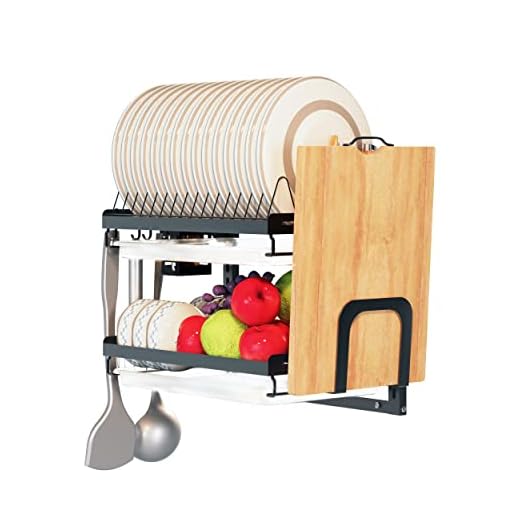 Virgorack Dish Drying Rack, Over The Wall Mounted Dish Drying Rack, Stainless Steel Dish Rack, Large Storage Drying Rack for Kitchen, Dish Drainer with Utensil Holder-2 Tier