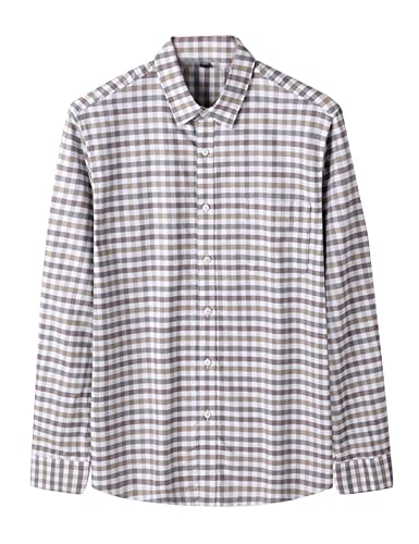 Snoly Casual Retro Cotton Button-Down Striped Long-Sleeved Slim Shirt