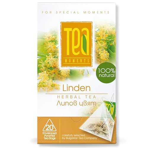Luxury Linden Flowers Tea 20 Biodegradable Teabags 100% Pure And Natural Dried Linden Flowers Tea For Herbal Infusions And Dessert Decorations 40 G Pr
