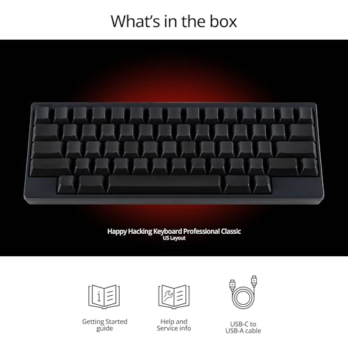 Image of HHKB - Happy Hacking Keyboard Professional Classic, Charcoal | Wired, USB, Mac, Windows, Blank | 2 Year Advance Exchange Warranty
