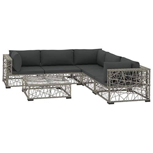 Nota d'Imballaggio: 3 pz. Festnight 6 pz Set Divani da Giardino in Polyrattan Grigio con Tavolino,Set Divani Angolari da Giardino in Rattan,Set Divani Modulari da Giardino per Esterno in Rattan,Salotto da Giardino