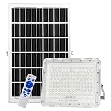 300W LED Solar Flood Lights,22000 Lumens Street Flood Light Outdoor IP67 Waterproof with Remote Control Security Lighting for Yard, Garden, Gutter, Swimming Pool, Pathway, Basketball Court, Arena